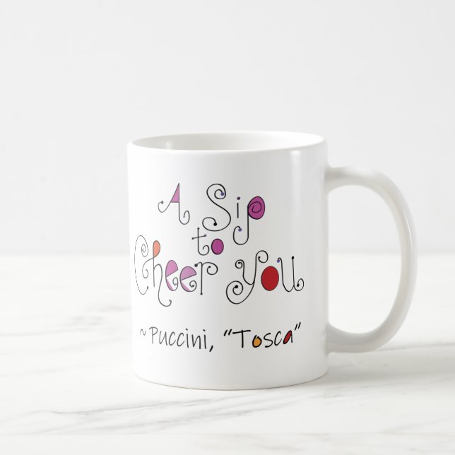 Mug Opera Tosca Puccini Italien Lettré à la main (Droite)