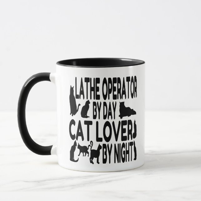 Mug Opérateur Amoureux des chats Lathe (Gauche)
