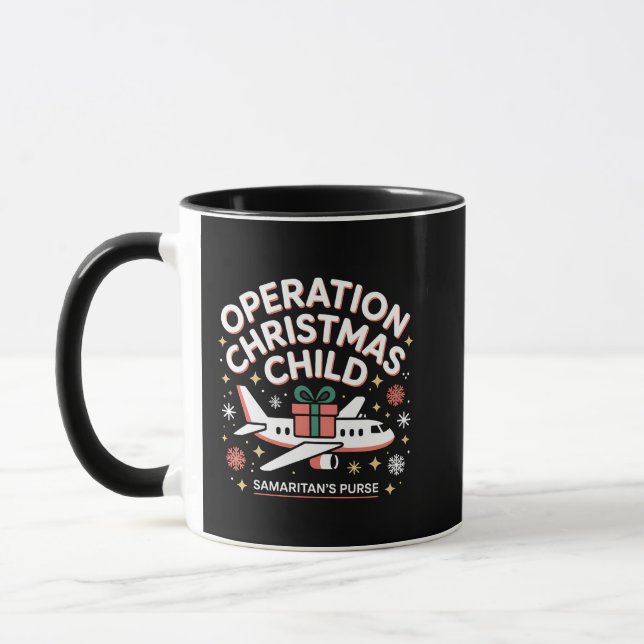 Mug Opération Enfant de Noël Sac à main samaritain  (Gauche)