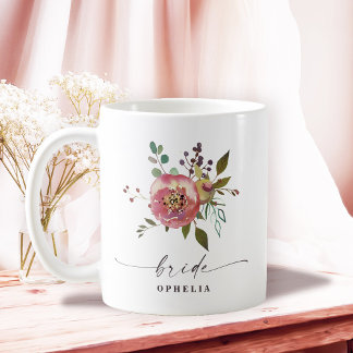 Mug Ophelia Cottagecore Dusty Rose Floral Bride