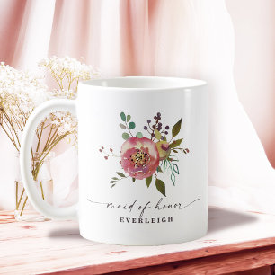 Mug Ophelia Cottagecore Rose Floral Maid of Honor