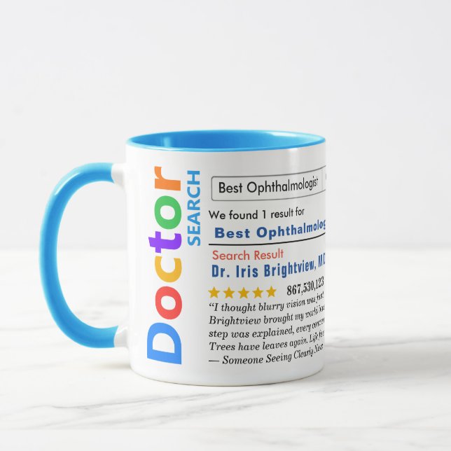 Mug Ophtalmologue personnalisé drôle  (Gauche)