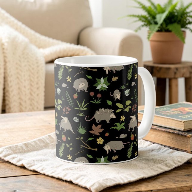 Mug Opossum drôle, décoration botanique sombre de styl (Créateur téléchargé)