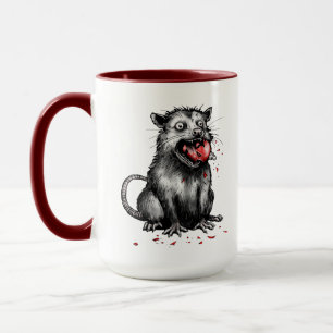 Mug Opossum Trash de Noël branchant qui mâche un Ornem