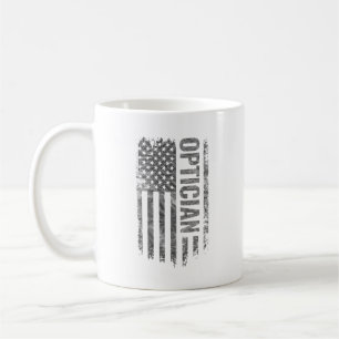 Mug Opticien drapeau USA design en détresse