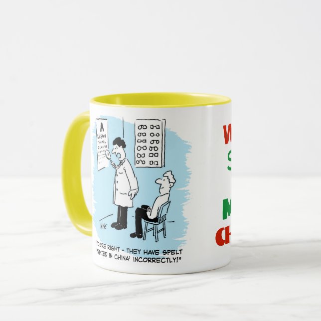 Mug Opticien faisant un examen de la vue (Devant gauche)