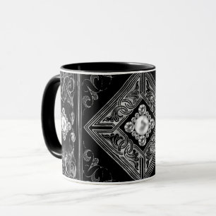 Mug Opulence ornée Flourissement des bijoux noir et