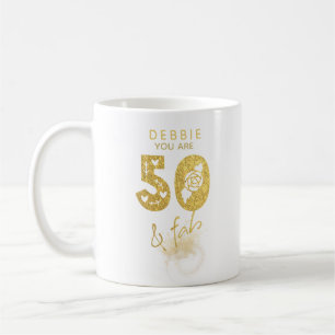 Mug Or 50 et Fab Personnalisé