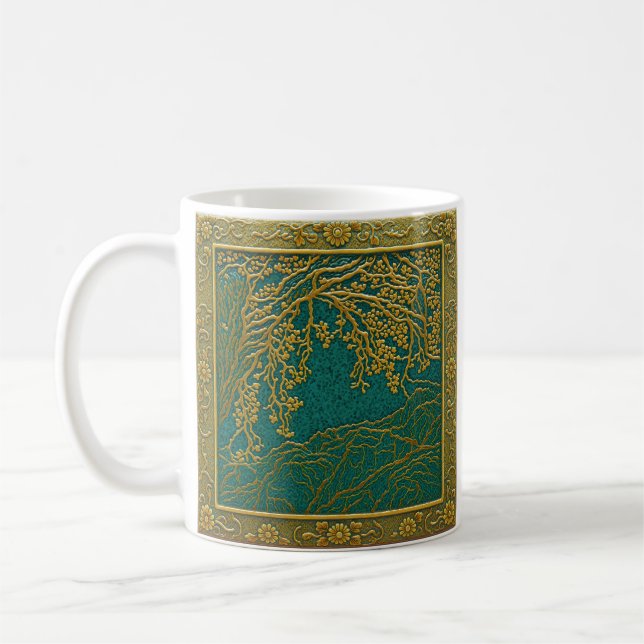 Mug Or Alpes françaises Teintes citron sarcelle (Gauche)