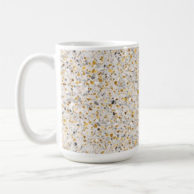Mug Or, Argent, Gris Terrazzo Motif (Gauche)