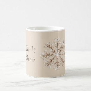 Mug Or Blanc Laissez Tomber la Neige Flocon de Neige