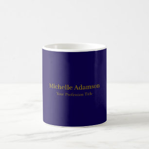 Mug Or & Bleu Foncé Couleur Professionnel Uni Moderne
