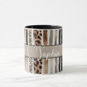 Mug Or Champagne Léopard Noir Animal