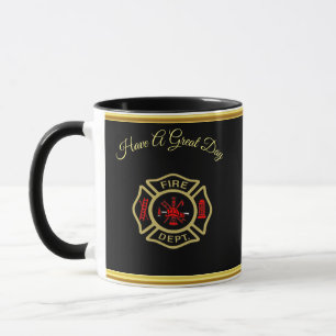 Mug Or de logo de corps de sapeurs-pompiers et or