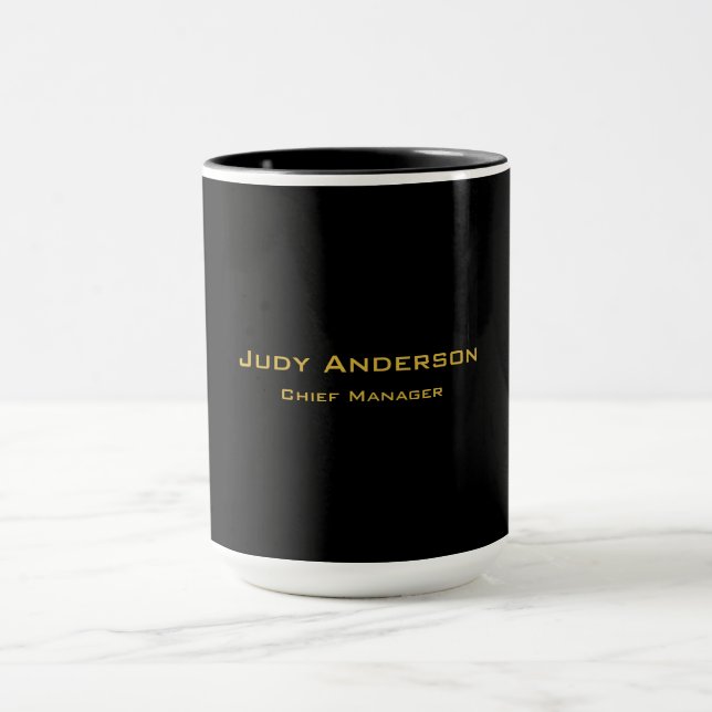 Mug Or élégant moderne professionnel et noir métallisé (Centre)