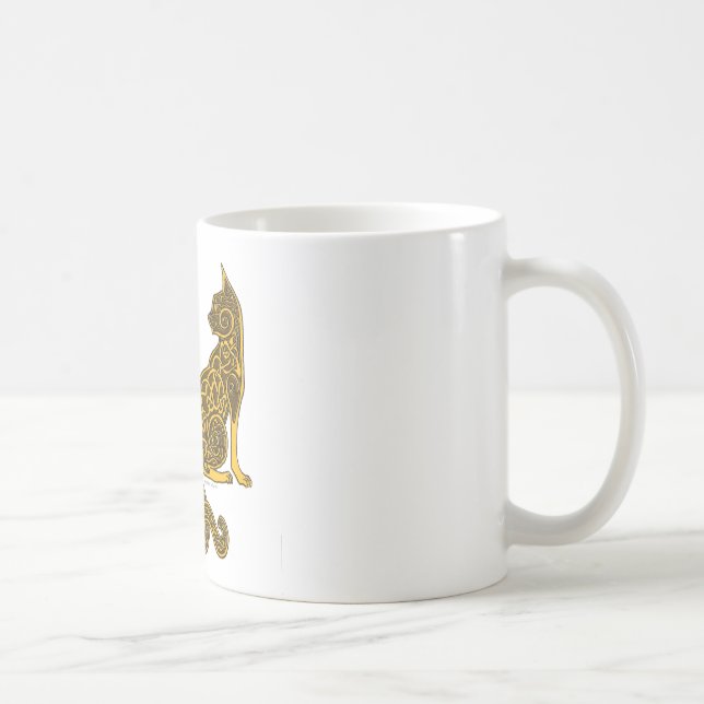 Mug or en bronze des chats 6 celtiques (Droite)