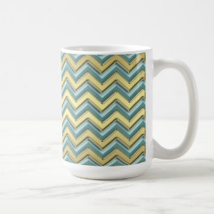 Mug Or et motif turquoise de Chevron