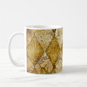 Mug Or géométrique : Sophistication Motif rétro.
