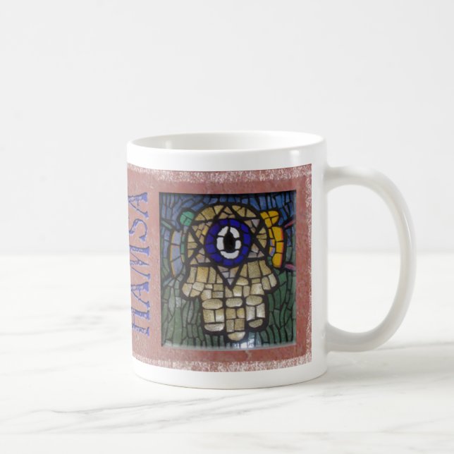 Mug Or Hamsa avec l'étoile argentée et l'oeil mauvais (Droite)