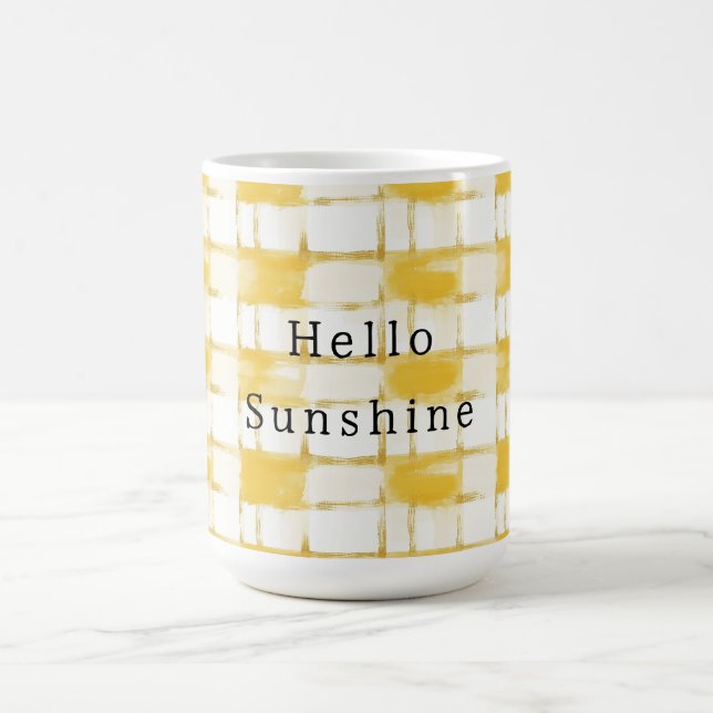 Mug Or Jaune Blanc Rayures Ecossais   (Centre)