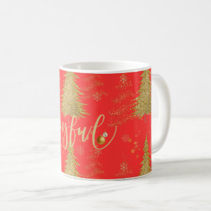 Mug Or JOYEUX sur Rouge Noël