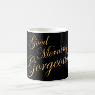 Mug Or métallique de Faux magnifique bonjour