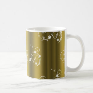 Mug Or métallique, Fils blancs Noël
