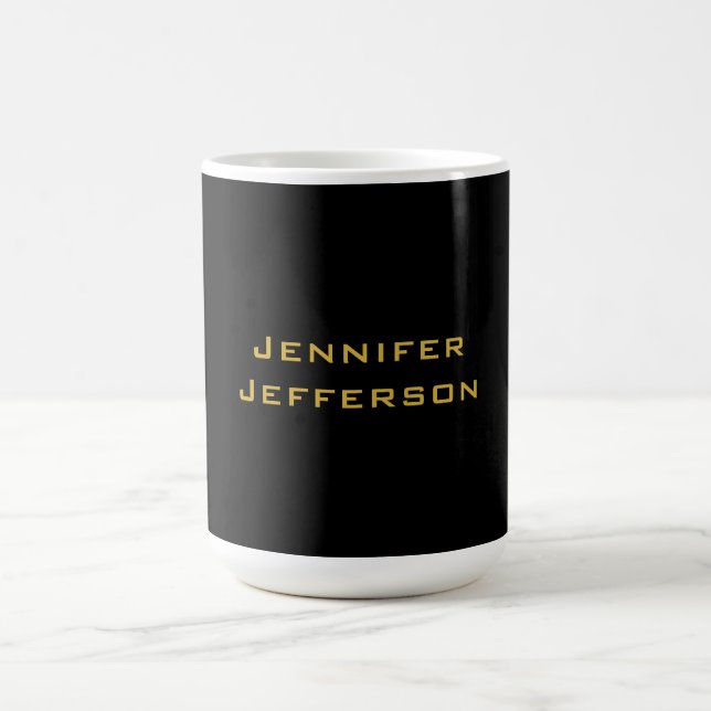 Mug Or Métallisé & Noir Élégant Moderne Professionnel (Centre)
