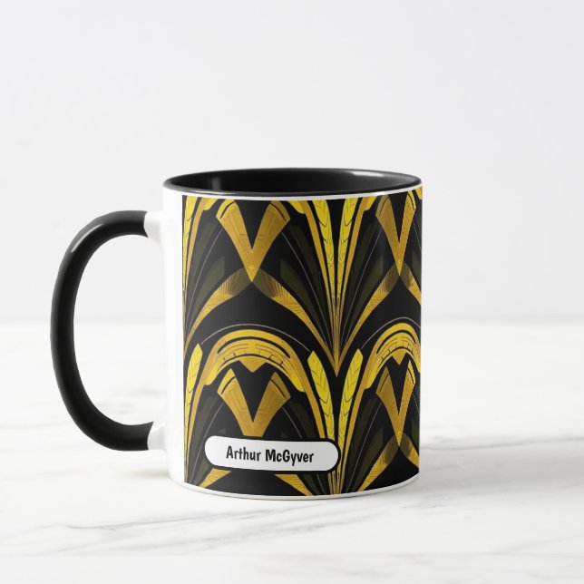 Mug Or Néon Déco Art Abstrait Sans Couture (Gauche)