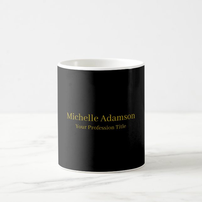 Mug Or & Noir Couleur Professionnel Plain Moderne (Centre)