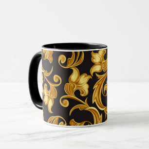 Mug Or noir floral