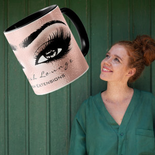 Mug Or rose de studio de maquilleur d'oeil d'extension