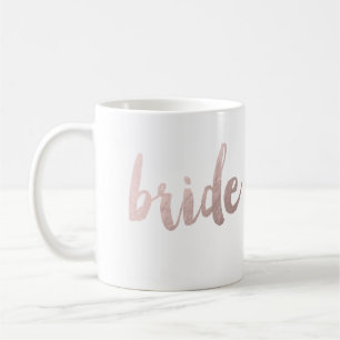 Mug or rose "jeune mariée " de faux clair élégant