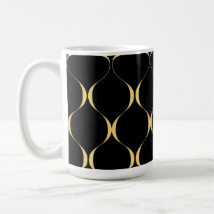 Mug Or, simple, moderne, luxueux graphisme ondulé