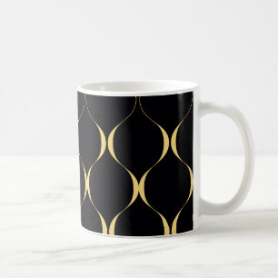 Mug Or, simple, moderne, luxueux graphisme ondulé