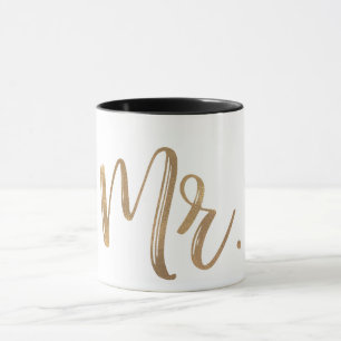 Mug Or & Typographie Moderne Minimaliste Monsieur