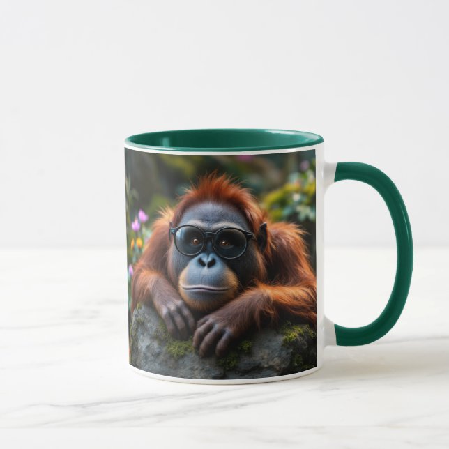 Mug Orang-outan aux lunettes noires. (Droite)