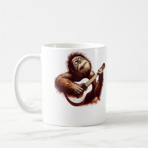 Mug Orang-outan Singe Jouant de la Guitare Musique Roc