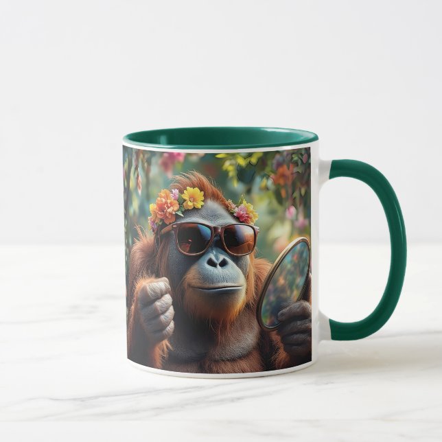 Mug Orang-outan stylé avec lunettes de soleil. (Droite)