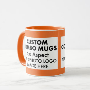 Mug Orange 4:6 Paysage 2 x Cadre photo Combo personnal