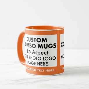 Mug Orange 4:6 Paysage 2 x Cadre photo Combo personnal