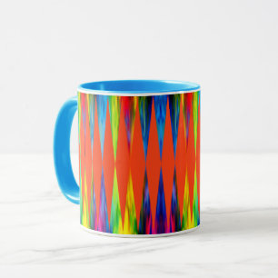 Mug [Orange ardente géométrique de harlequin de fiesta
