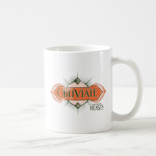 Mug Orange Art Déco Obliviate Spell Graphisme (Droite)