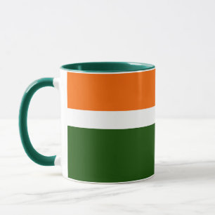 Mug Orange Blanc Vert Plat Couleur Bloc Design