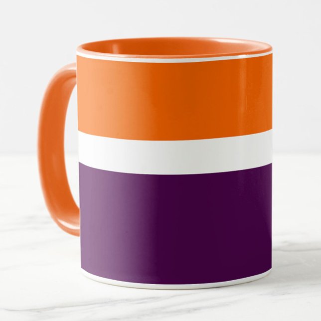 Mug Orange blanc violet couleur pâle Conception des bl (Créateur téléchargé)