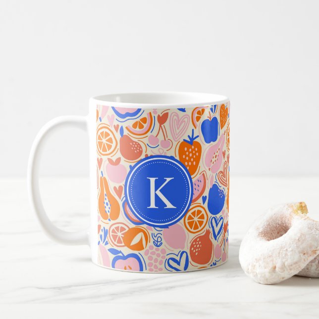 Mug Orange Blue Monogram Fruits Légumes (Avec donut)