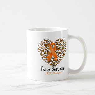 Mug Orange Butterfly Heart Je suis un survivant Crps d