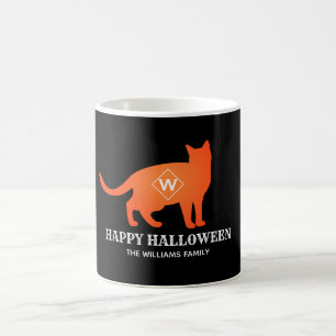 Mug Orange Chat Happy Halloween Nom de famille