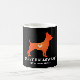 Mug Orange Chihuahua Happy Halloween Nom de famille