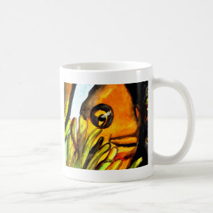 Mug Orange Clown Poisson aquarelle peinture d'art orig